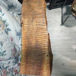 Adirondack rustic Bench with Live edges made out of maple Aka A slab bench"