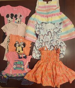 Lot of 7 Toddler Girl Outfits, Pants Sets & Dresses, Size 2T/24M, Mixed Brands