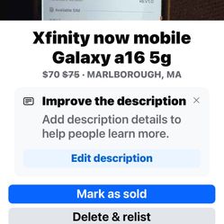 Xfinity now mobile Galaxy a16 5g