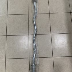 Olympic Curl Bar, 4 ft. Alloy Steel Barbell with 2 in. Sleeves, Silver Finish