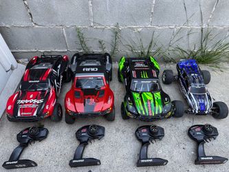 Traxxas RC cars selling all four together cool remote control cars . There all in good working condition .