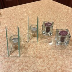 Glass Candle Holders 