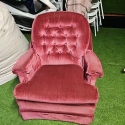 Vintage Tufted Swivel Rocking Chair 