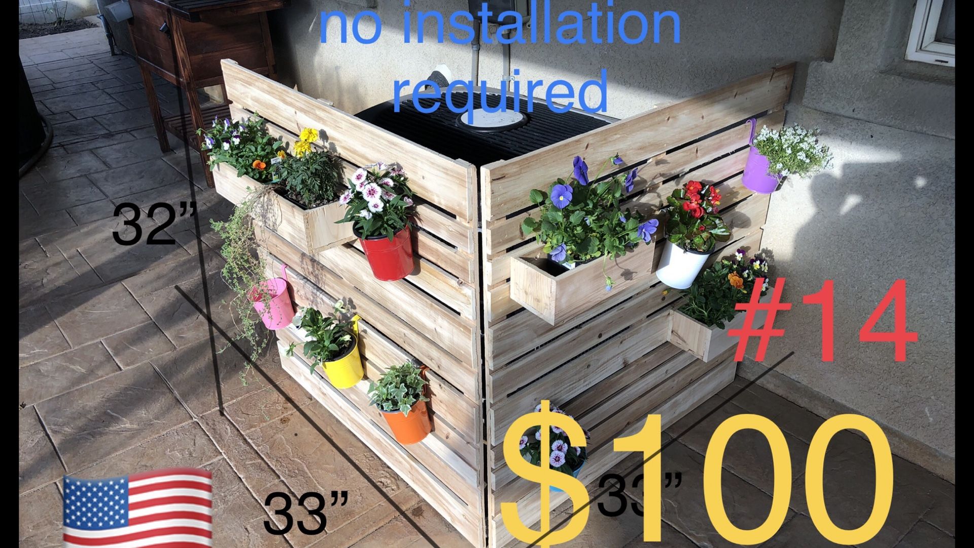 Wood Planter Box Garden Raised Herb Pots