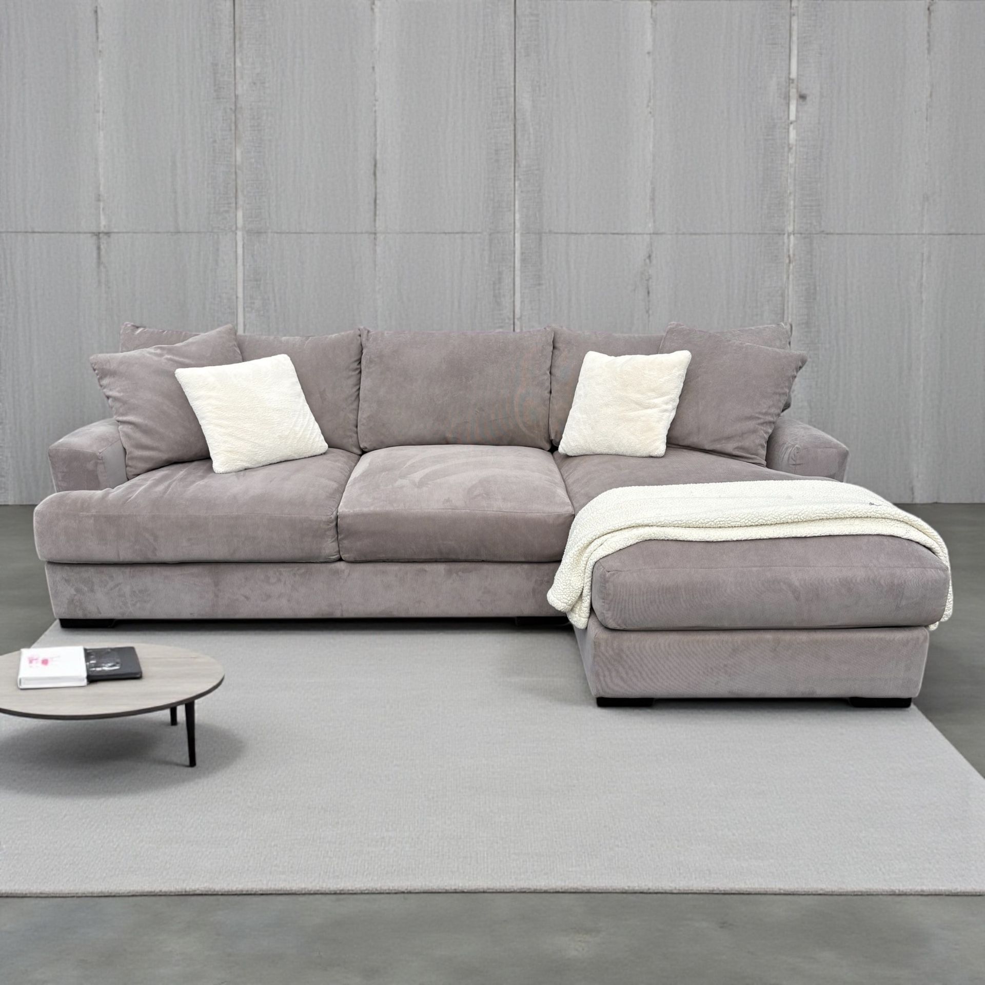 FREE DELIVERY - Off Grey Sectional Like New