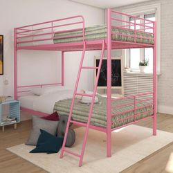 Convertible Twin over Twin Metal Bunk Bed