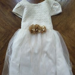 Elegant White Dress with Gold Accents