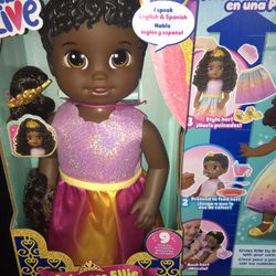 Baby Alive Grows Up With Care Literally! Speaks English & Spanish Includes 9PCS Including Growth Chart 