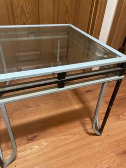 Vintage Metal and Glass Side Table