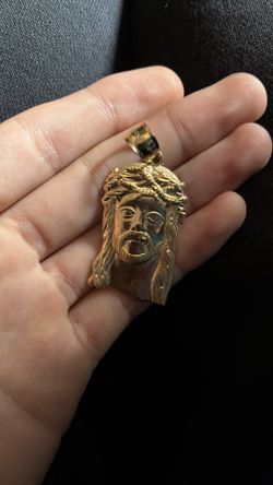 jesus face pendant 10k