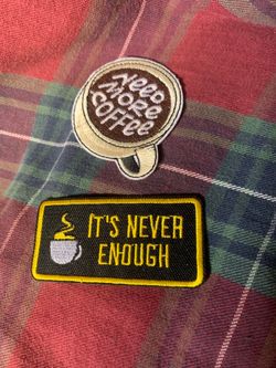 Coffee Embroidered Patch - 2 Pack