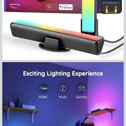 Govee Smart LED Light Bars, Work with Alexa and Google Assistant, RGBICWW WiFi TV Backlights with Scene and Music Modes for Gaming, Pictures, PC, Room