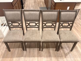 Grey Round Dining Table with 4 Chairs