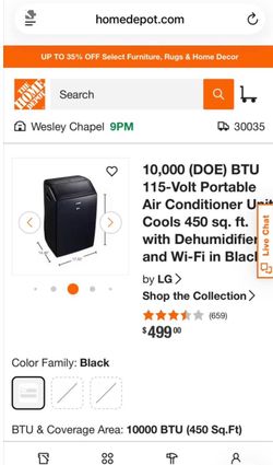 LG portable air conditioner 10000 BTU WiFi and Alexa connectivity