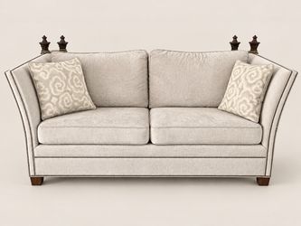 Silver Designer Sofa with antique poles and tassels