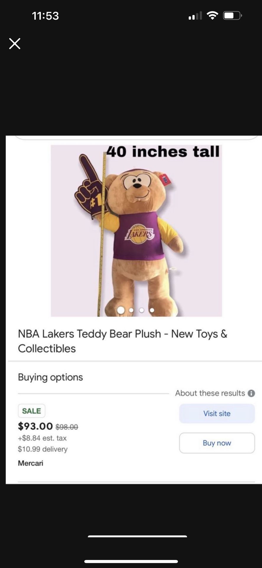 NBA Lakers Teddy Bear Plush
