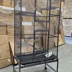 Extra Large Bird Flight Parrot Small Animal Rat Mouse Home Cage With Removable Rolling Stand 