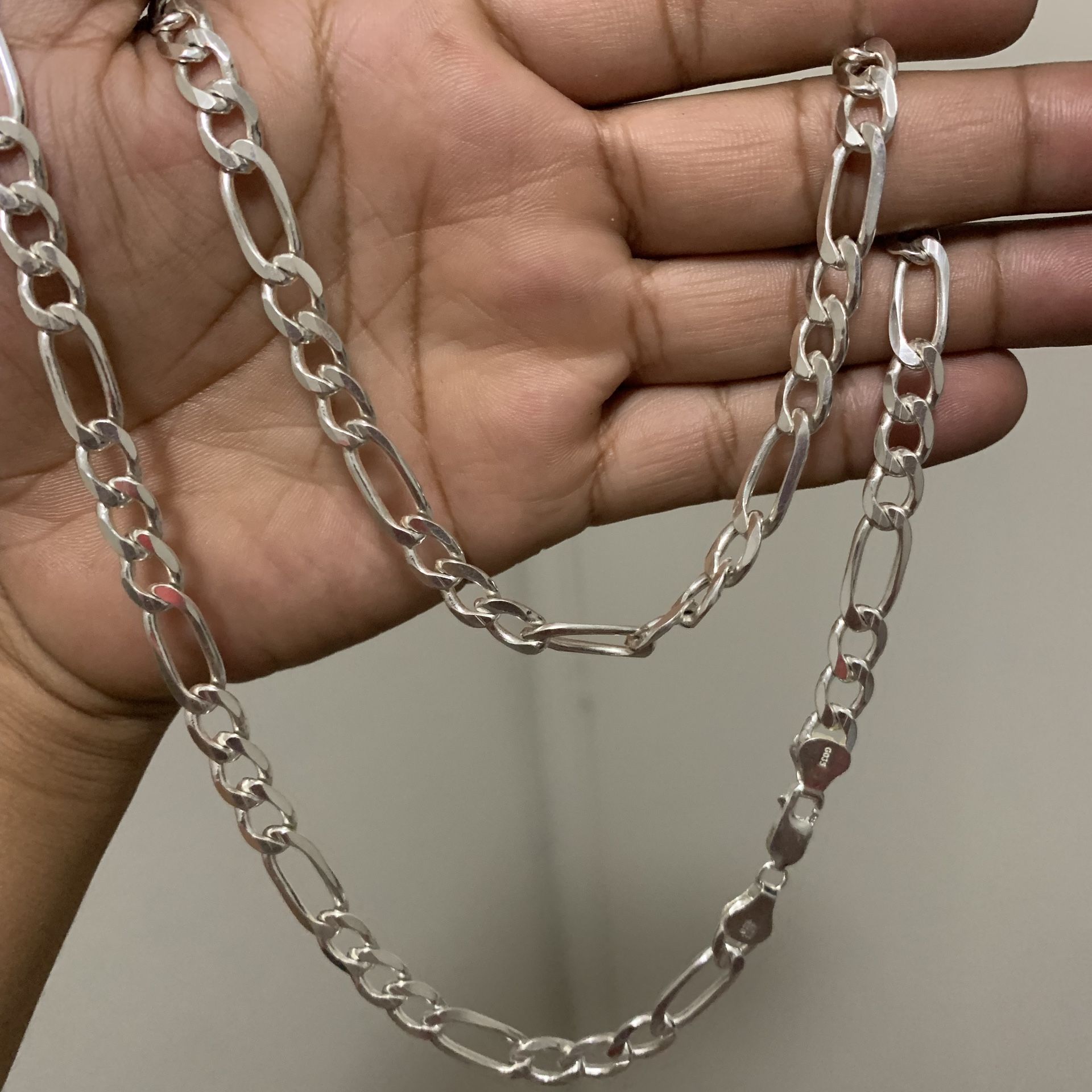 Sterling Silver Figaro Chain 22”