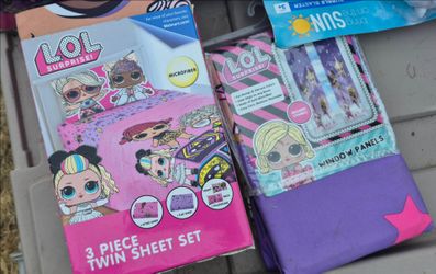 New lol Surprise twin sheets and curtains