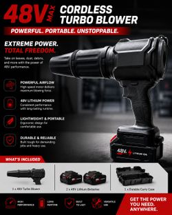 Turbo blower with batteries
