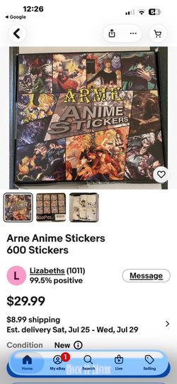 set of 600 Arme Anime Stickers featuring various characters
