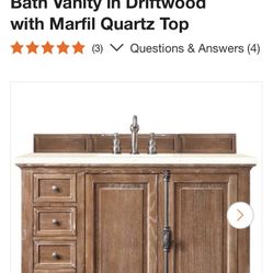 BRAND NEW CARERRA MARBLE LIGHT 48” Vanity BATHROOM PAID 2800