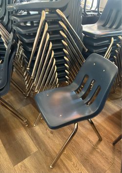 Stacking classroom chairs - Blue - Adult