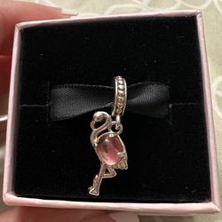 100% Authentic Pandora Retired Flamingo Pink Glass Murano Charm