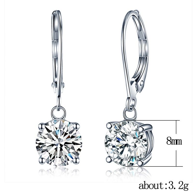 "925 Silver Plated Cubic Zircon Hoop Huggies Earrings for Women, UNI22408
 
