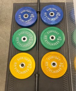 Bumper plates and Olympic bar
