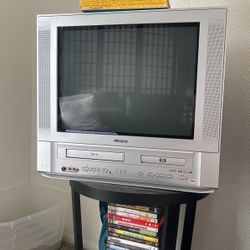 Vintage Box Tv With DVD/VHS Player
