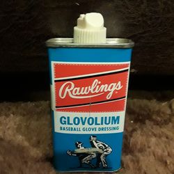 Vintage Rawlings Glovolium Baseball Glove Dressing - In 4oz. Tin Container 