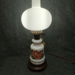 Authentic Antique Milk Glass Lamp