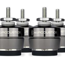 IsoAcoustics Gaia Series Isolation Feet for Speakers & Subwoofers (Gaia III, 70 lb max) – Set of 4