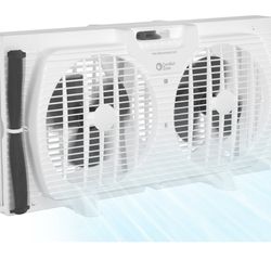 Comfort Zone 3-Speed Dual Blade Window Fan, White (N132)