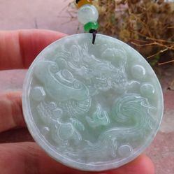 Jadeite Jade Phoenix Ruyi Green Pendant Certificate 