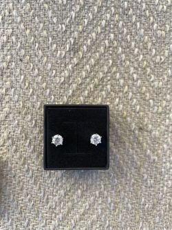 Authentic  VVS Moissanite 1.0 CT Sterling Silver Stud Earrings – Certified