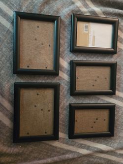 5 black picture frames