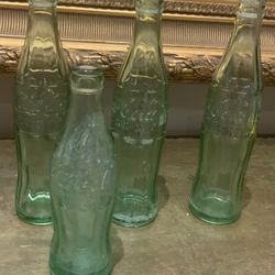 Vintage Glass Coca Cola Bottles.  4 Bottles For $5