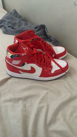 These are Nike Air Jordan 1 Mid SE "Barcelona Sweater