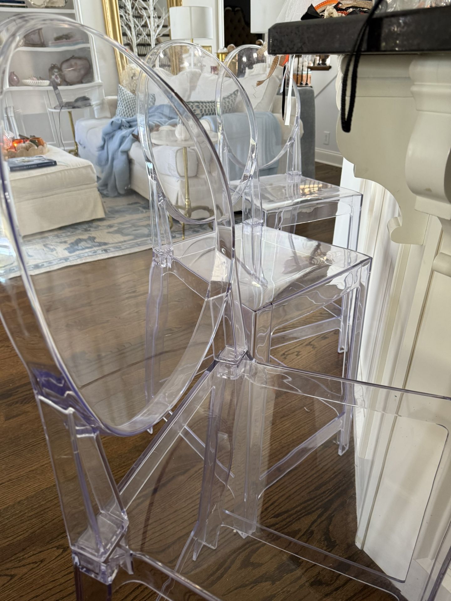 Set Of 3 Ghost Chair Barstools 