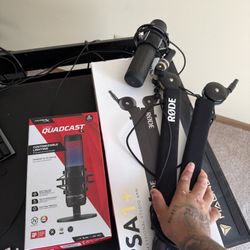 Hyperx Quad cast 2 Microphone/ With Rode Boom Arm