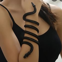  Women's Bold Retro Punk Style Black Snake Arm Chain Bracelet -...