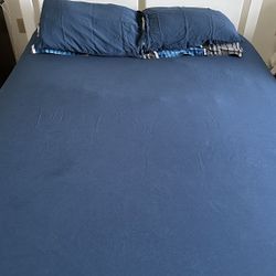 Bed Frame, White/luröy, Queen