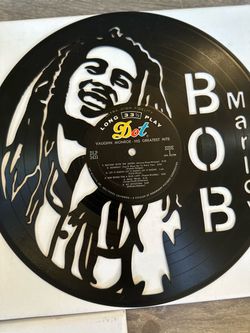 Bob Marley Handmade Vinyl Record Art on Canvas – Venice Beach Boardwalk