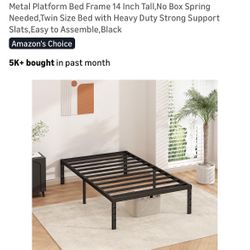 New! 14” Twin size platform bed frame