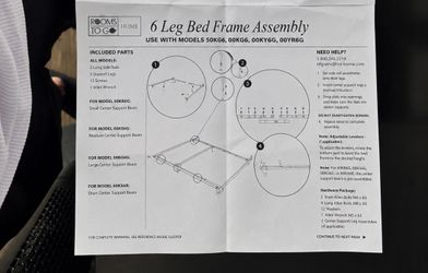 Rooms To Go King Size 6-Leg Metal Bed Frame