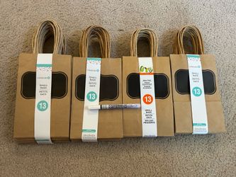 4 Packages of 13 Chalkboard Gift Bags with White Decorative Chalkboard Pen for Personalization, $5 a set