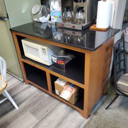 Custom Slab Granite Table With Storage 