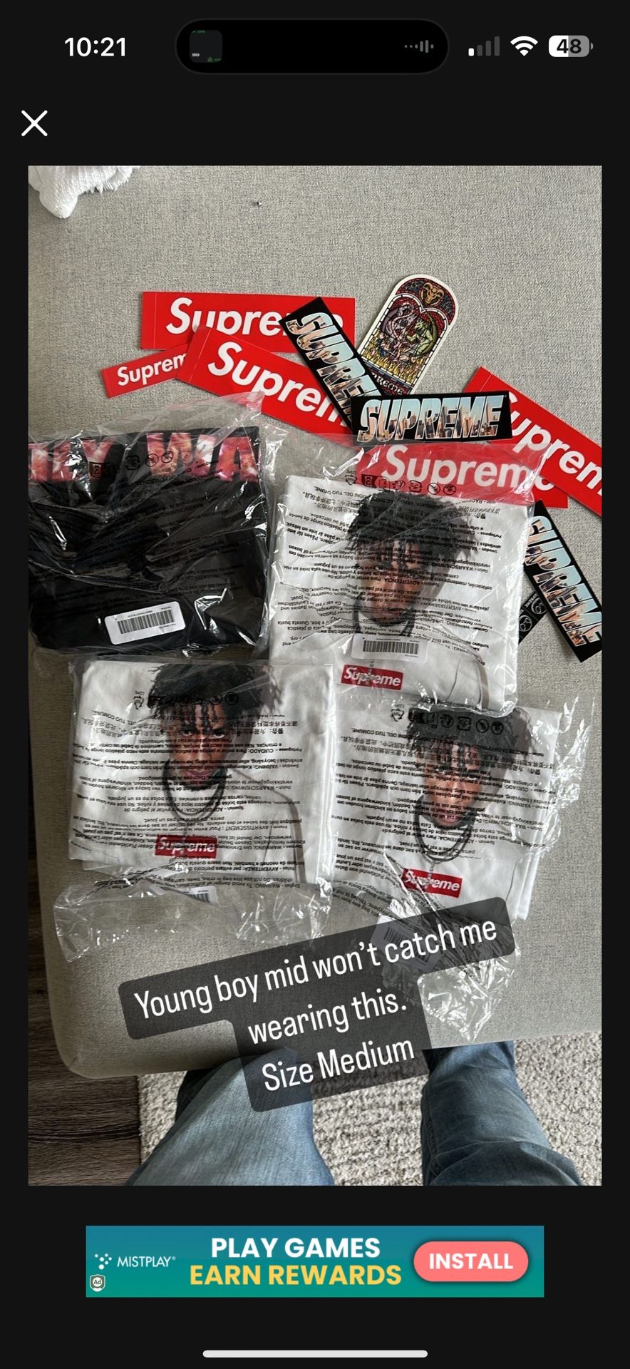 SUPREME NBA YOUNG BOY SIZE M